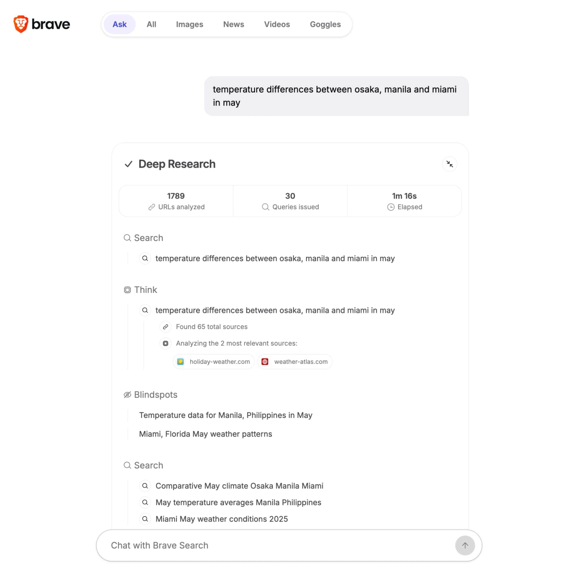 AI Grounding: Research is available today for API customers, and will soon power deep research features for end users of Brave Search and Brave Leo.