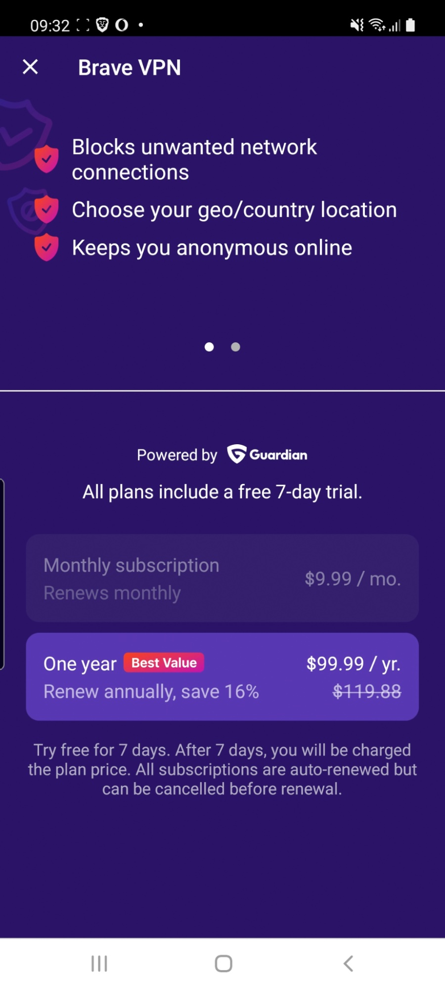 Brave Firewall + VPN on Android screenshot 1