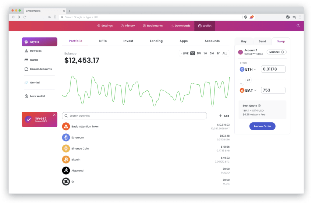 Brave Wallet Mockup