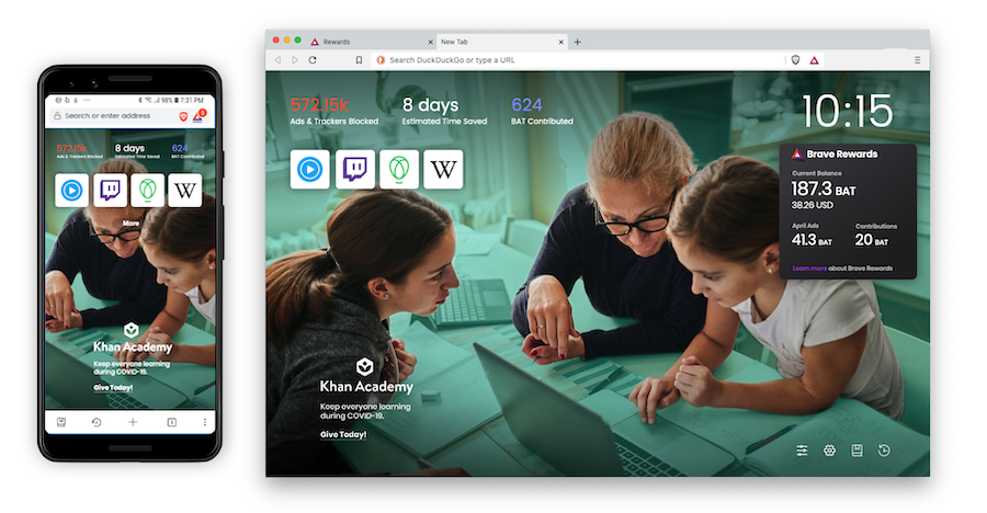 covid-19 non-profit campaign sample: khan academy