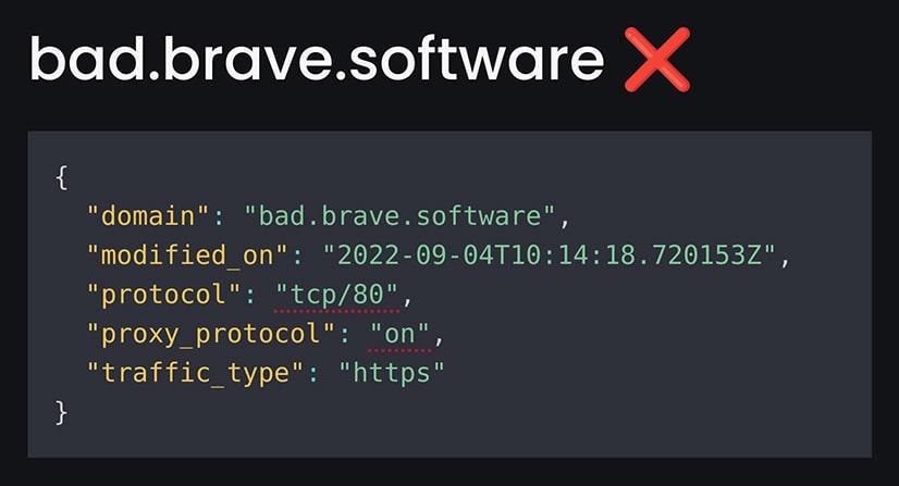 An example of a bad configuration from the audit page.