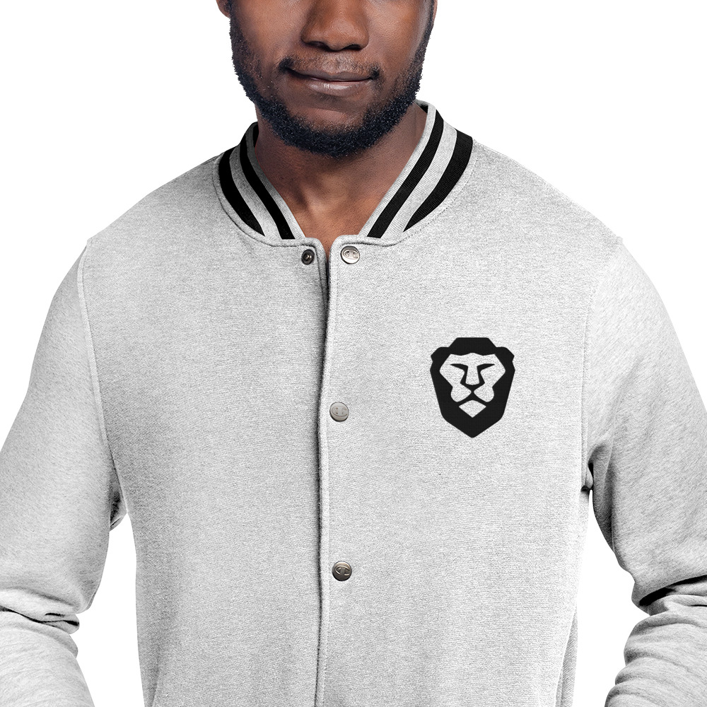 Brave Lion Embroidered Champion Bomber Jacket