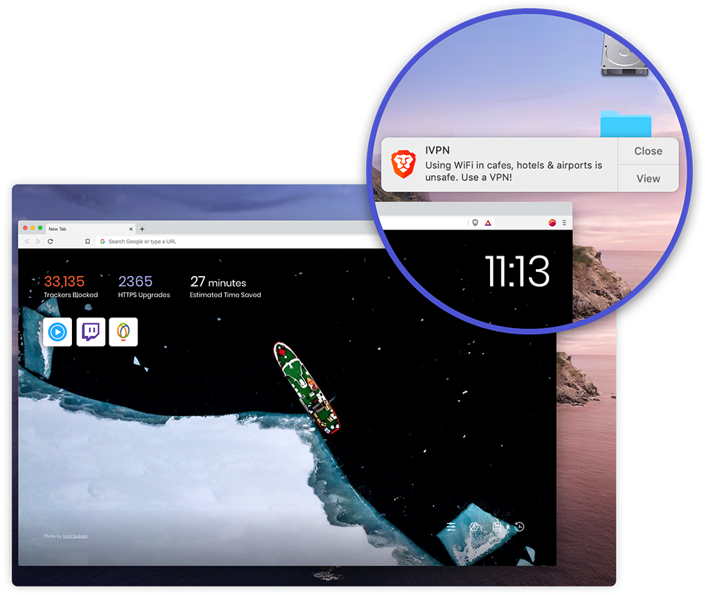 Figure 1. Example of an ad notification delivered through the Browser for Brave Ads users.