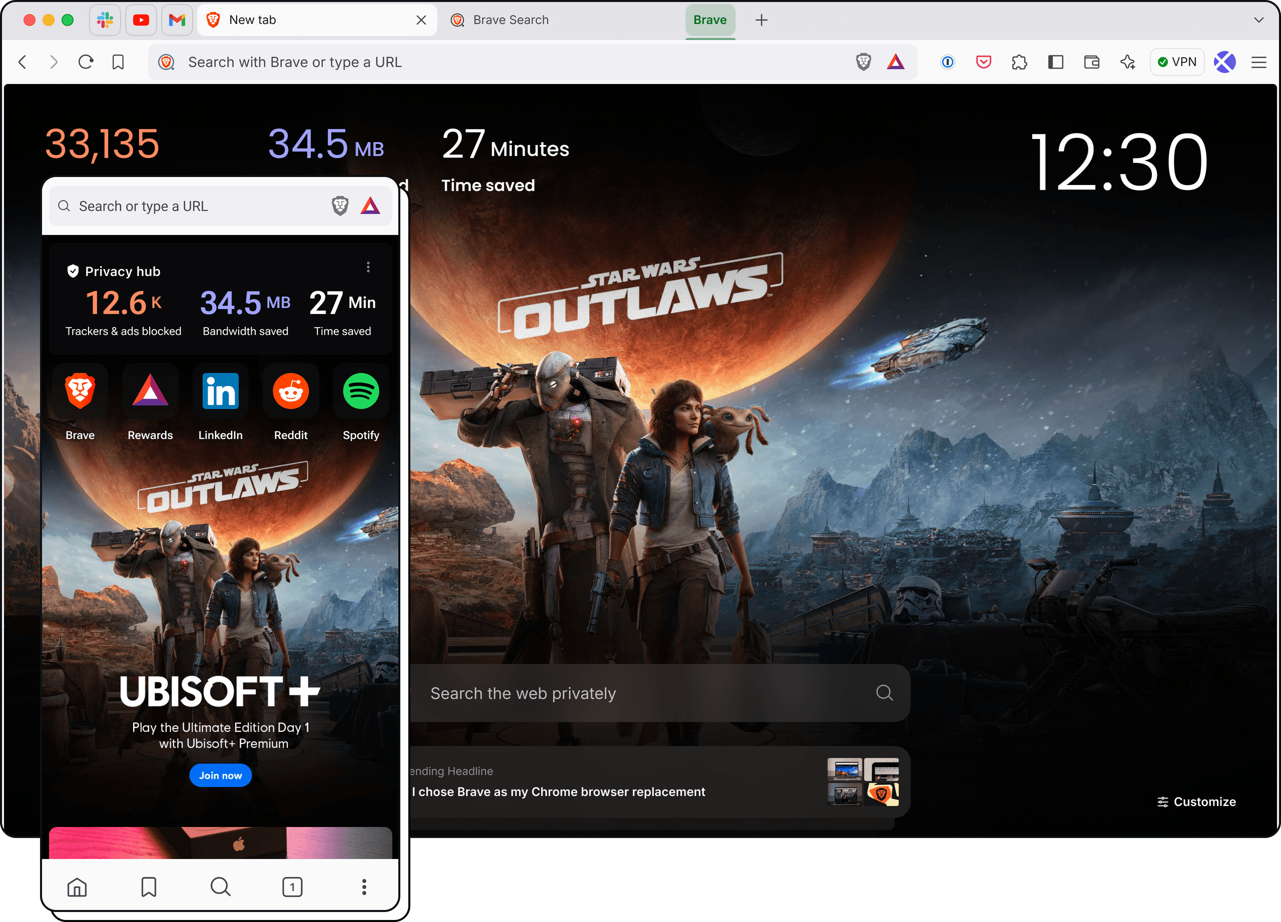 Brave Search results page
