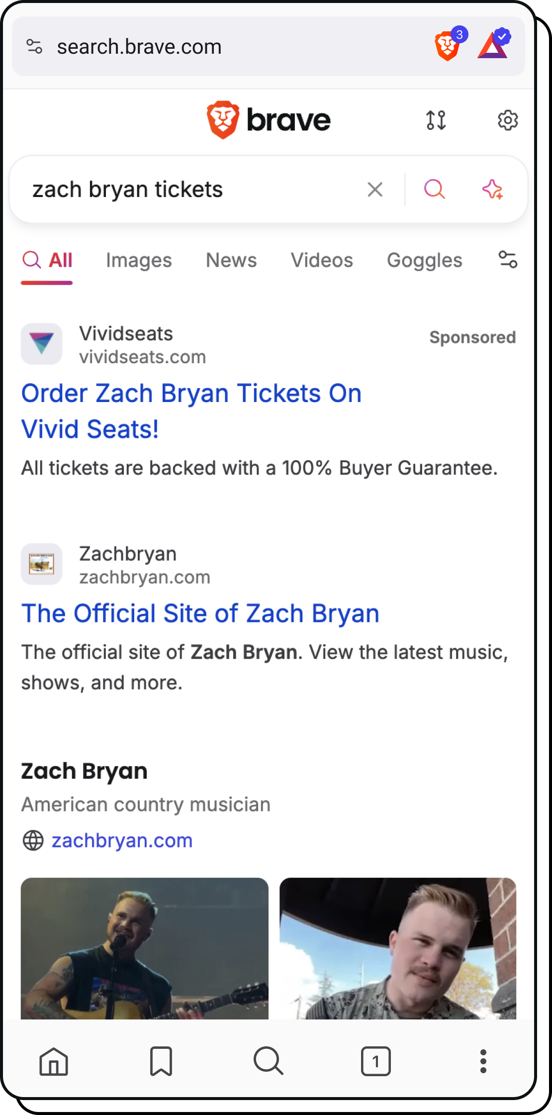 Brave Search results page