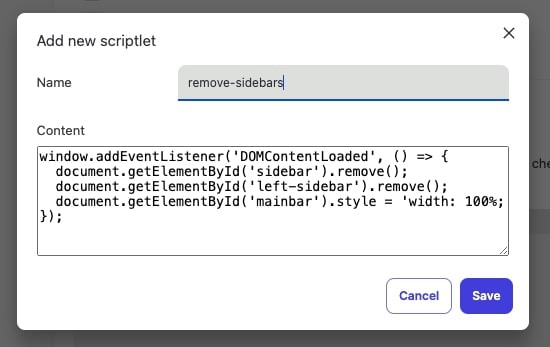 Customize a website&rsquo;s appearance with custom scriptlets