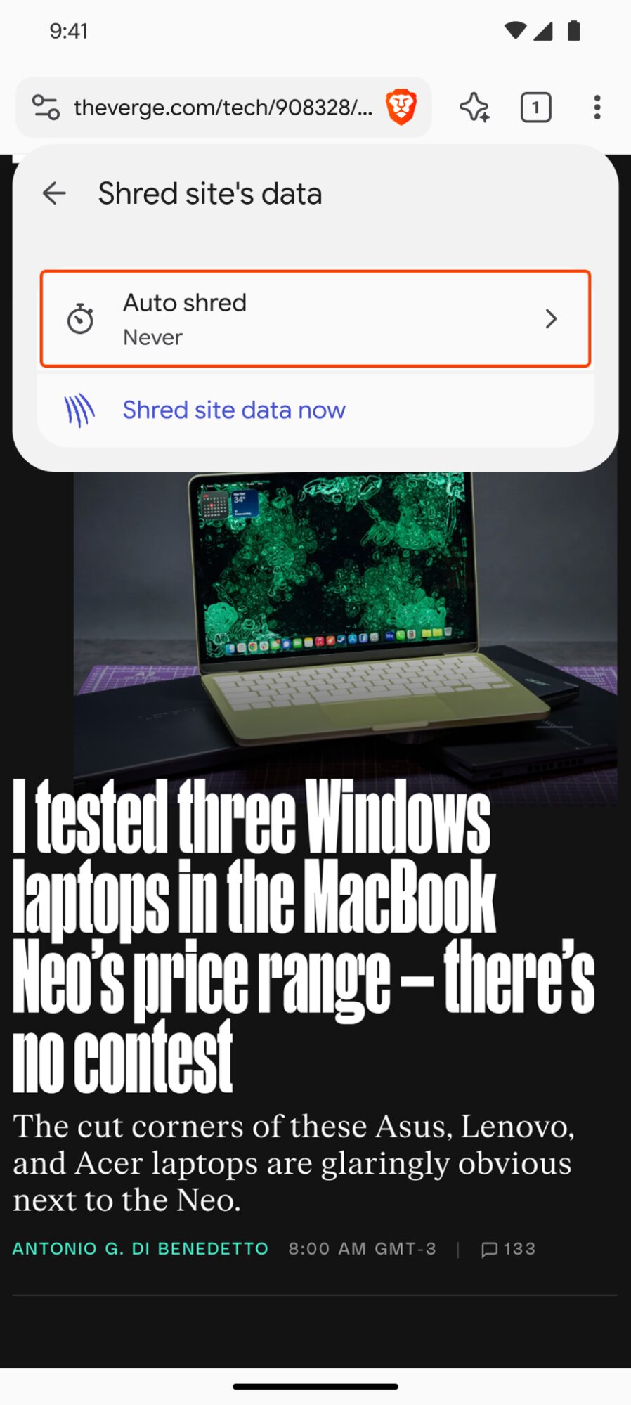 Auto Shred option