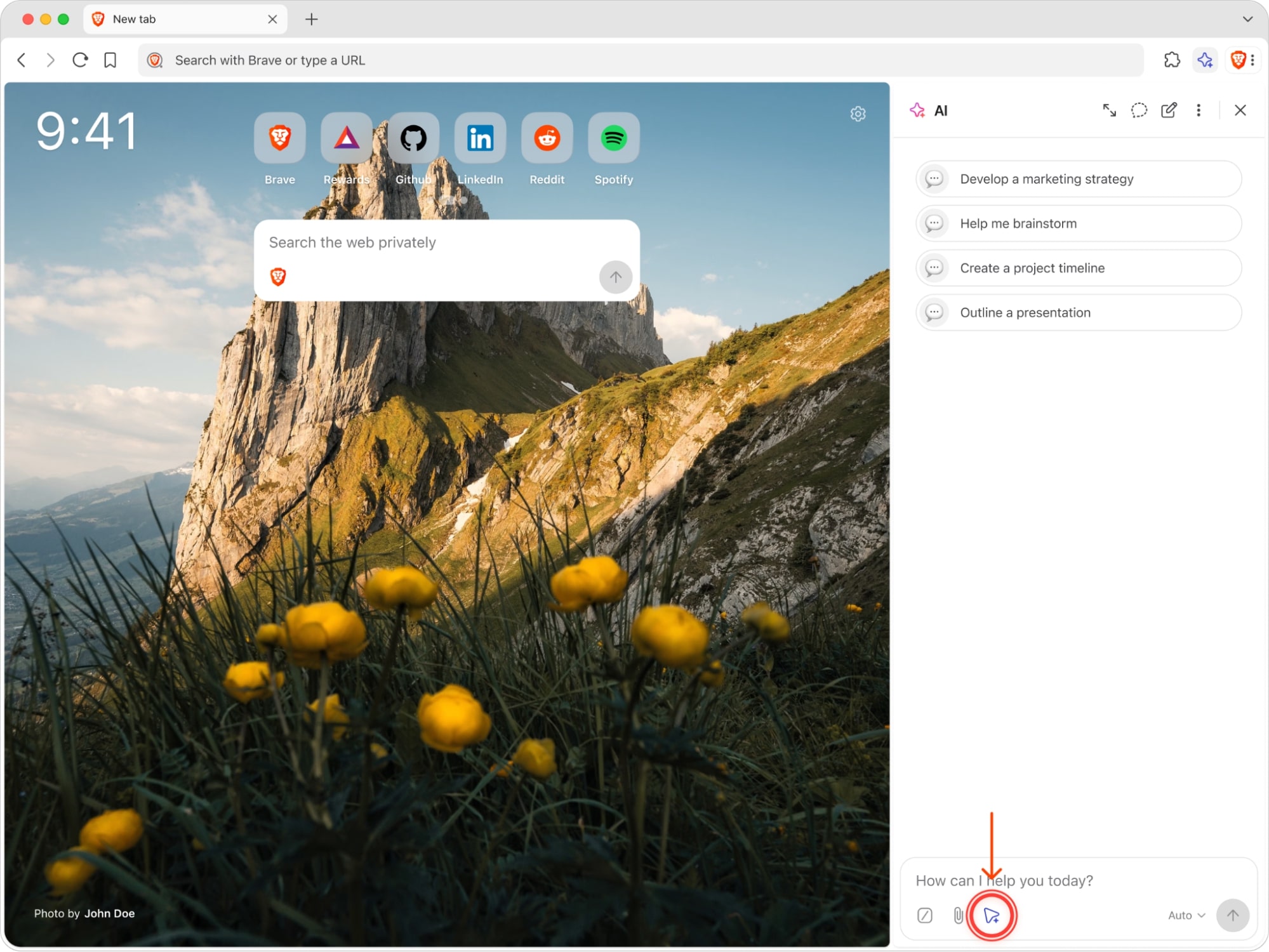 Opening Leo, and clicking the Agentic icon