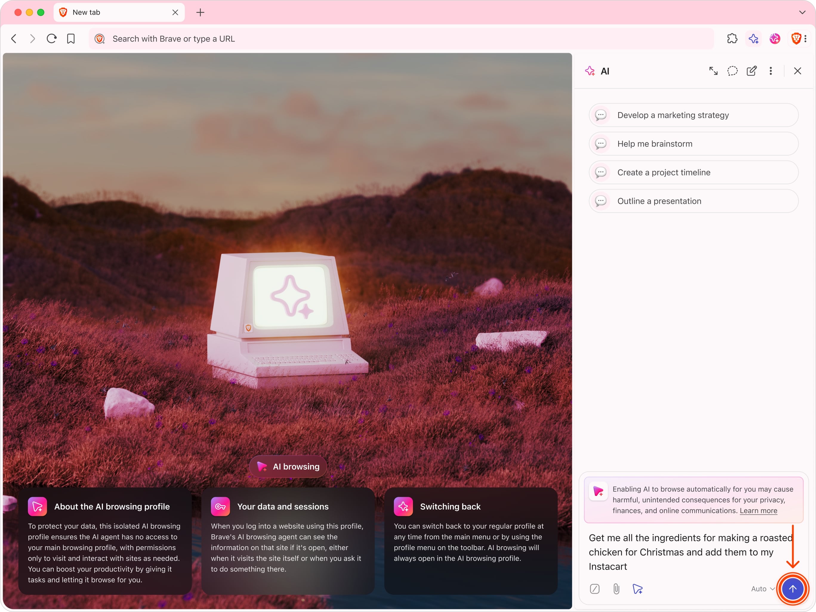 New agent mode profile opened 