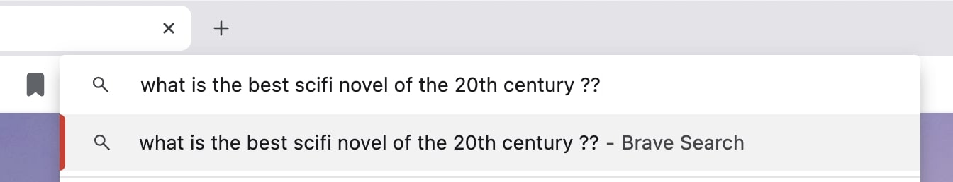 Figure 6: Ending queries with a double question mark ?? - will send the query straight to Ask Brave