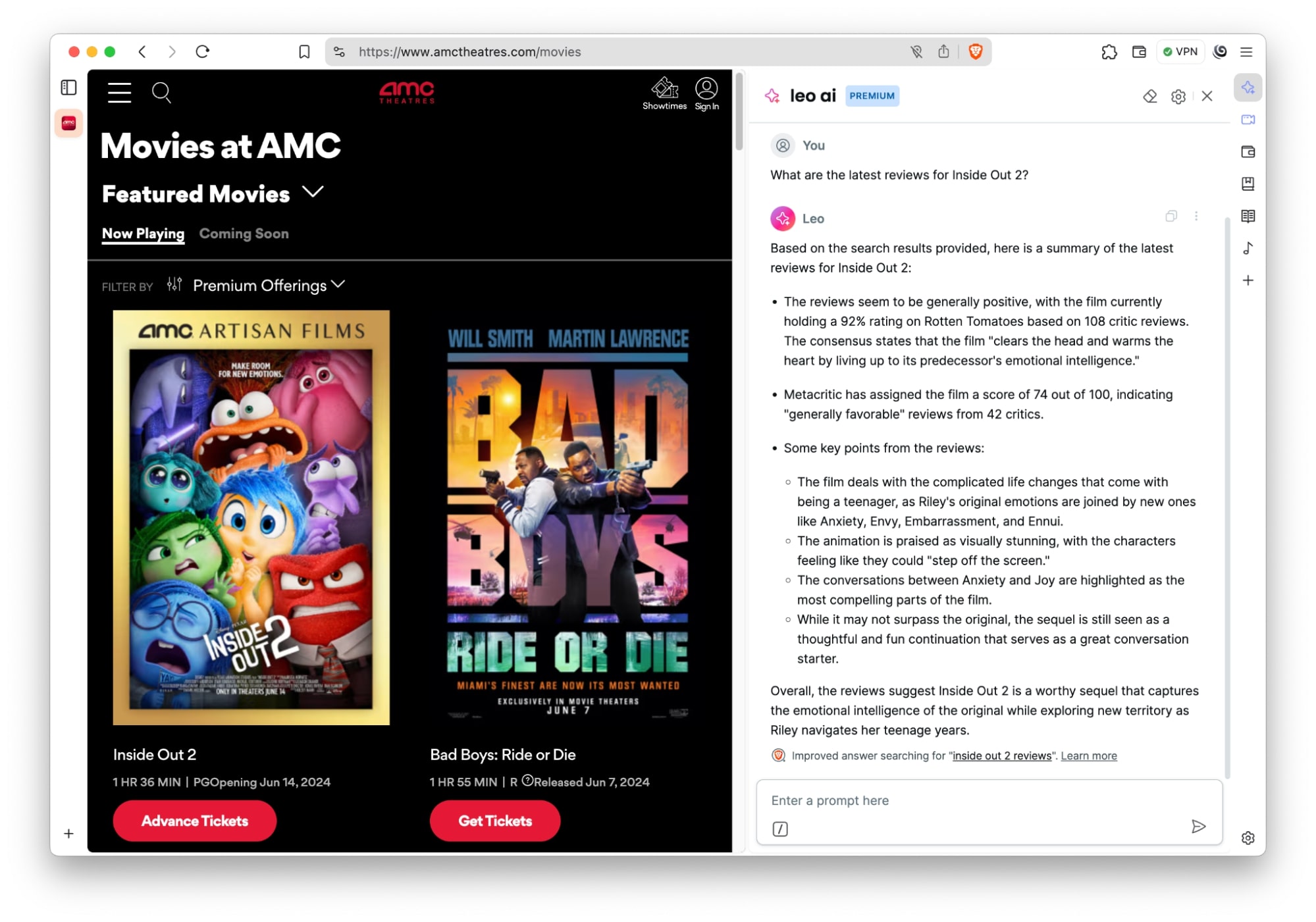 「Inside Out 2のレビューで新しいものは？」というLeoに対する質問
