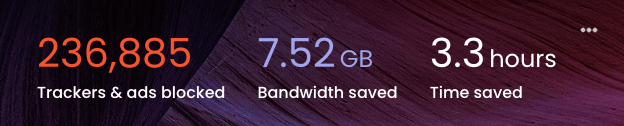 screenshot of Brave Browser new tab page showing data savings