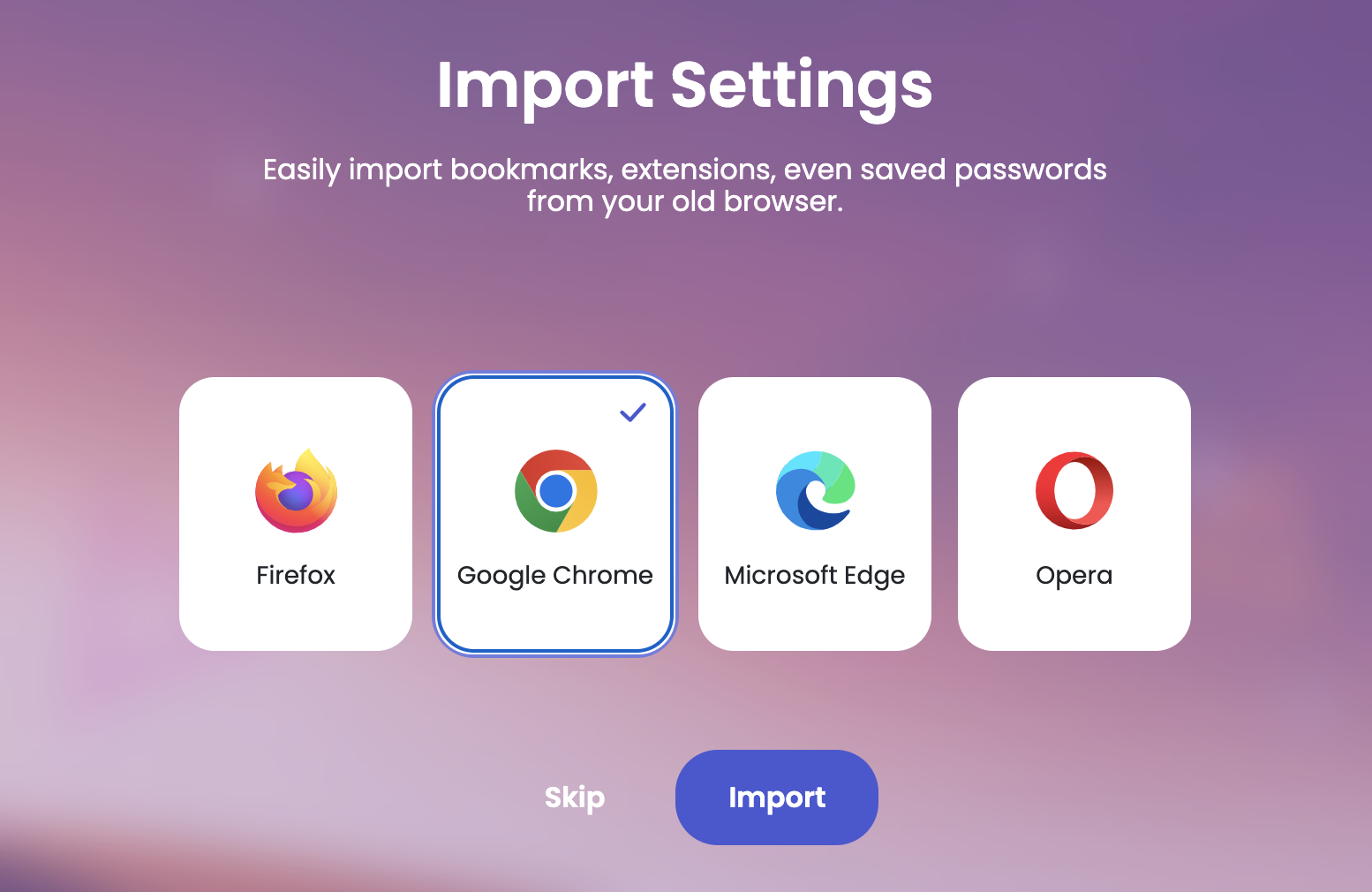 Einstellungen ganz einfach von Chrome importieren