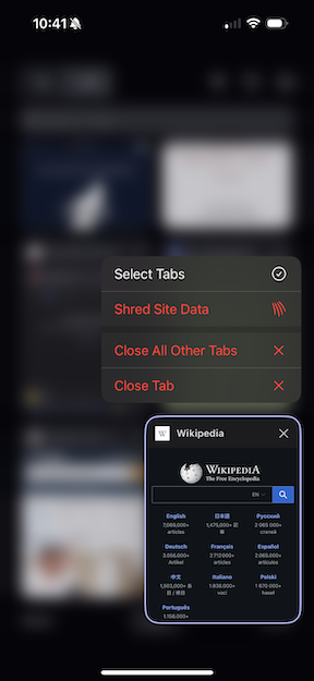 Tab multi-select in the iOS tab tray